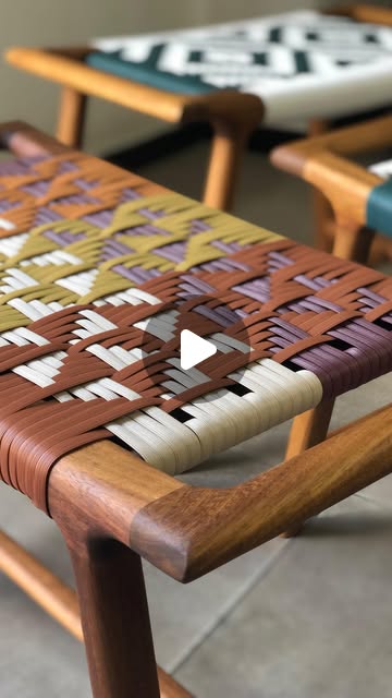 Herringbone weave in cotton rope — the detail that defines every Vogel chair.
